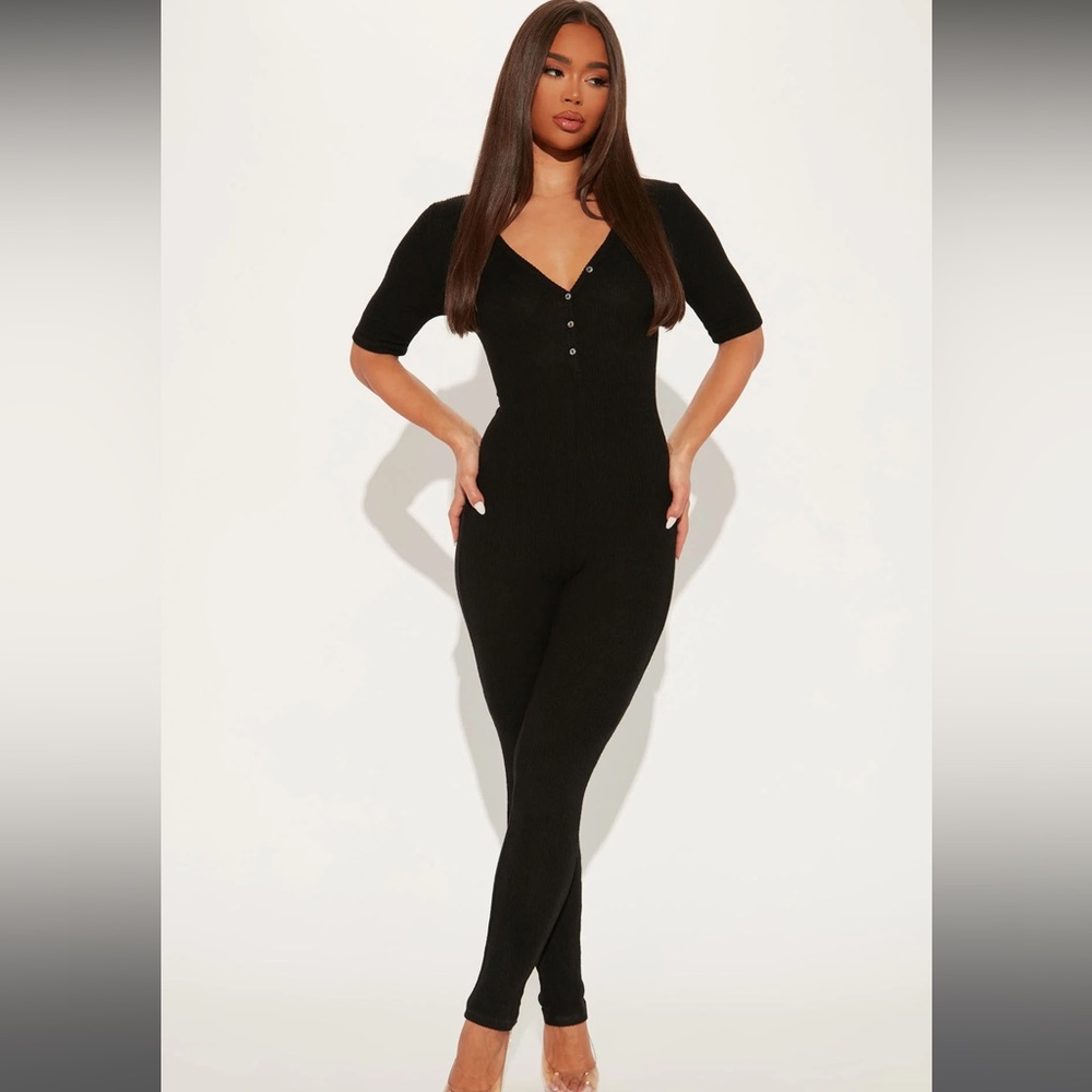 Fashion Nova- Fast Love Henley Jumpsuit